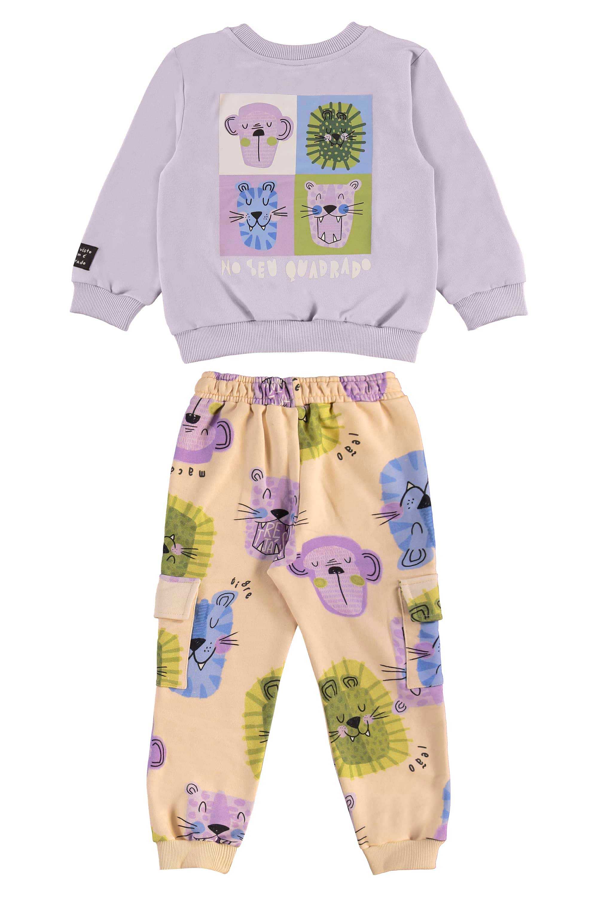 Conjunto Selva Infantil Masculino com Blusão e Calça (Roxo) Três e Já - Imagem 14